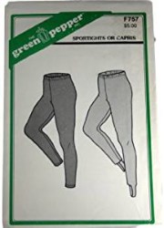 757 GREEN PEPPER SPANDEX SPORTIGHTS OR CAPRIS PATTERN S-LG CUT